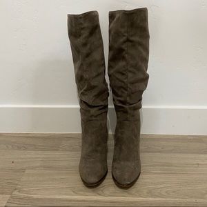 Target knee high gray heeled boots sz 8